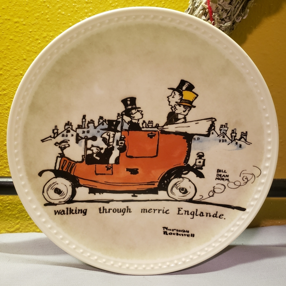 Vtg 1982 Norman Rockwell On Tour Plate England COA